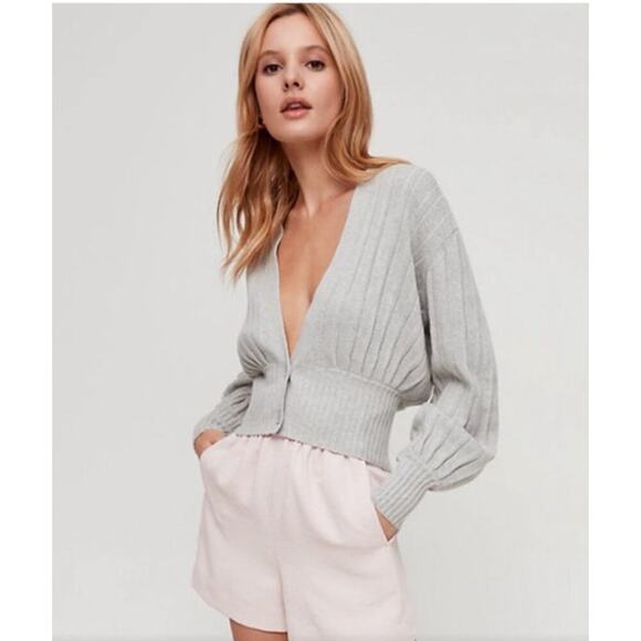 Aritzia Wilfred plunge front cardigan women's size XS - Picture 2 of 5